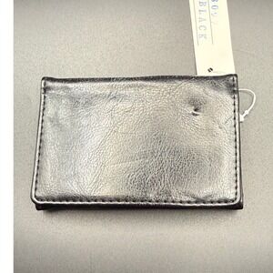 JC Fashion Black Faux Leather Bifold Wallet with Zipper Pocket NWT